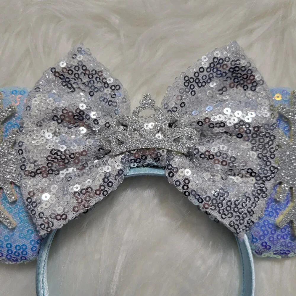 Minnie Mouse Snowflake Sequin Ears